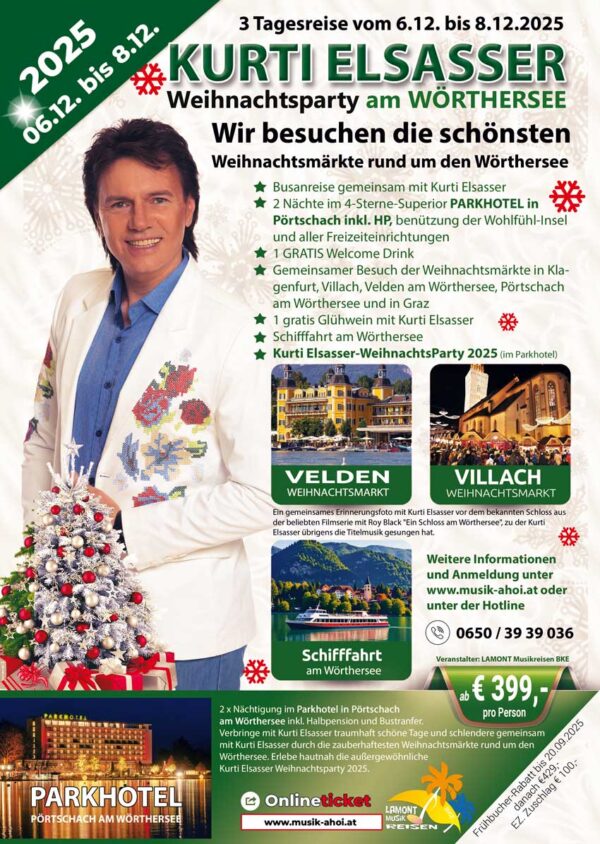 06.12. - 08.12.2025: Weihnachtsparty 2025 am Wörthersee